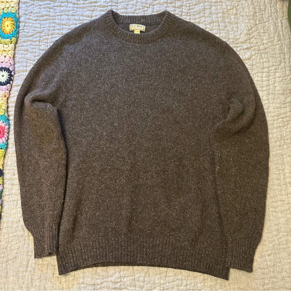 L.L. Bean Men's Grey 90s Vintage Sweater